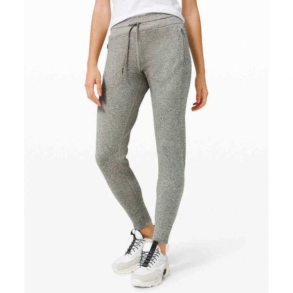 Lululemon Engineered Warmth Jogger Grey/Sage Merino Wool Blend Women's‎ Size 8